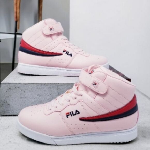 Fila Vulc 13 Tradition Pink Mid Top Lace Up Sneakers - Picture 1 of 13